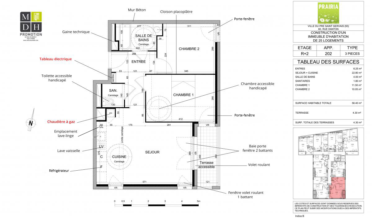 Plan d'appartement Prairia © MDH promotion