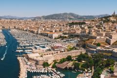 Vue aérienne du Vieux-Port de Marseille, France