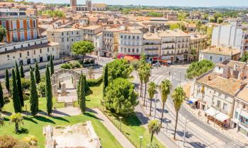 Vue aérienne sur la ville de Montpellier