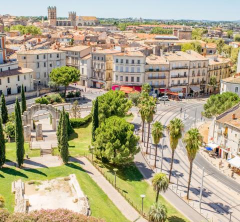 Vue aérienne sur la ville de Montpellier